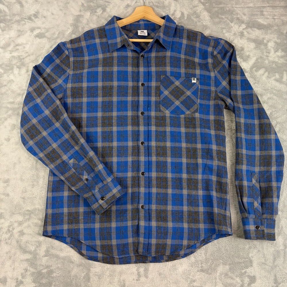 DC Shoes Plaid Button Up Shirt Mens XL Skater Streetwear Grunge Snowboarding
